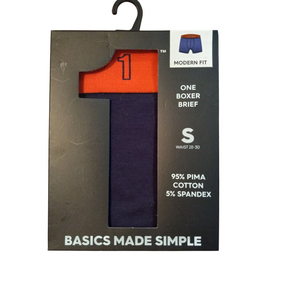 Basics Size S Small Waist 28-30 One Boxer Brief Modern Fit Tag-Free Stretch NEW